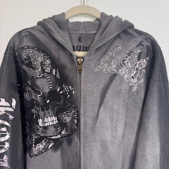 Konquest Closet Jacket Mens Large Skull Dragon Studded Y2K Grunge Streetwear NEW - Picture 4 of 16